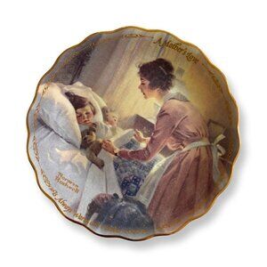 Vintage Norman Rockwell Of Her Tender Touch Collector PLATE A Mother's Love 1997